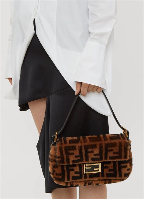 fendi brown sheepskin bag|fendi brown handbag.